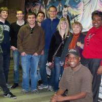 Geography and Sustainable Planning students at the Church of the Messiah Housing Corporation office in Detroit, Michigan.